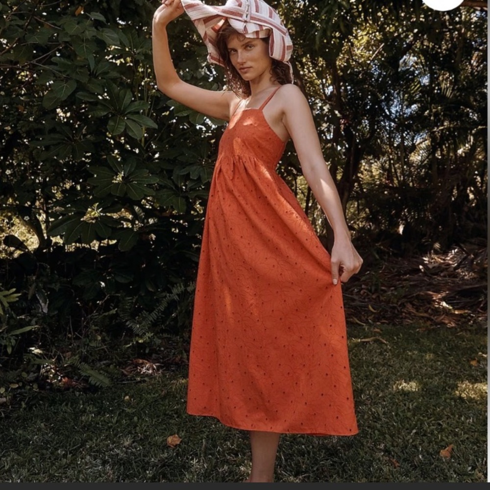 Madewell Midi Dress in Vibrant Orange